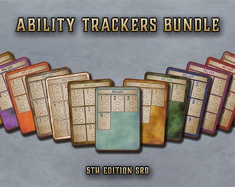 DnD Ability Trackers Cards | Character abilities Cards | 5th edition board game | Printable | DnD Accessory | trackers players D&D