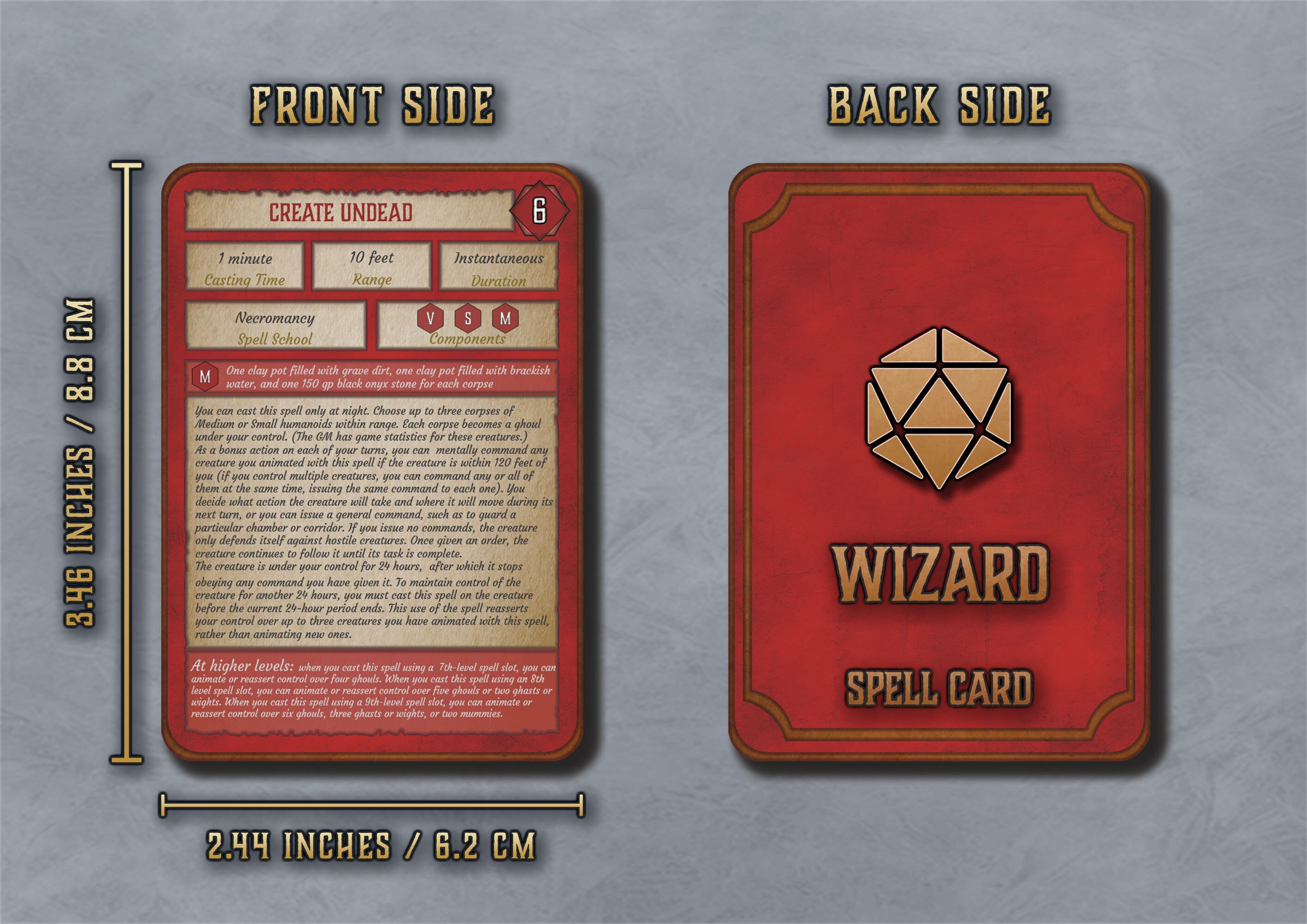 Dnd Wizard Spell Cards Character Spell Cards 5th Edition Board Game ...