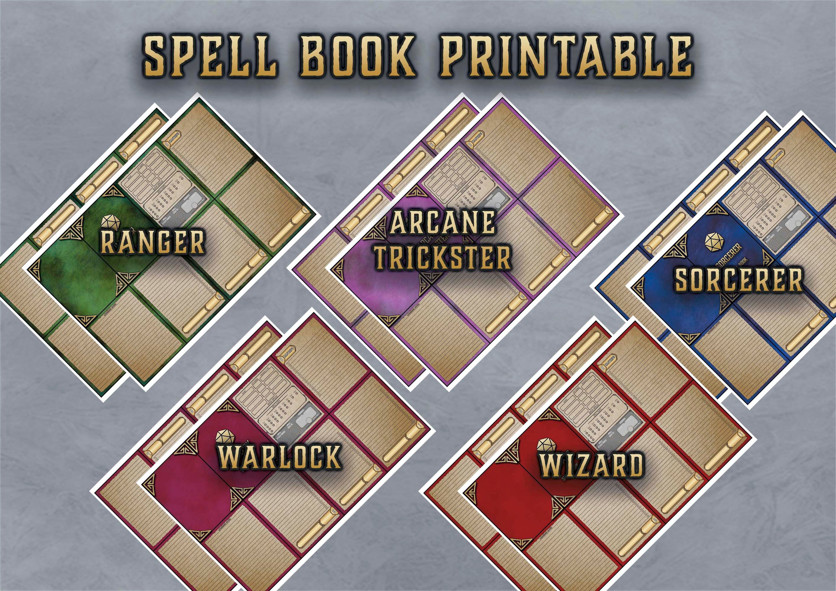 Dnd Spell Books Printable 5th Edition Board Game Printable Dnd Spells Spellbook D&amp;D - Etsy