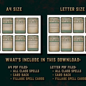 Dnd Spell Cards for Every Class Character Spell Cards 5th Edition Board ...