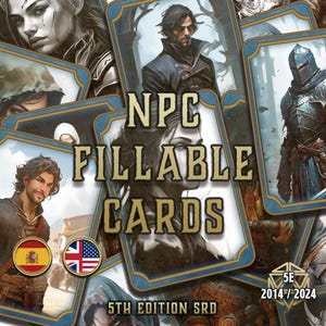 Dnd NPC Editable Cards 5E | 2014 & 2024 | Digital Printable - Etsy