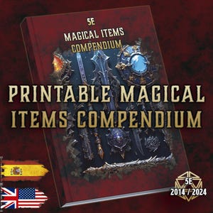 DnD 5E Magic Items Compendium | Item Reference Guide | Printable PDF | RPG Accessories | Dungeon Master Tool | English and Spanish