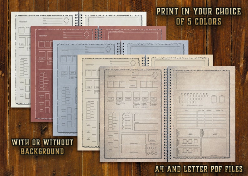 Printable Dnd Short Character Sheet 5e D&D Campaign Journal Etsy