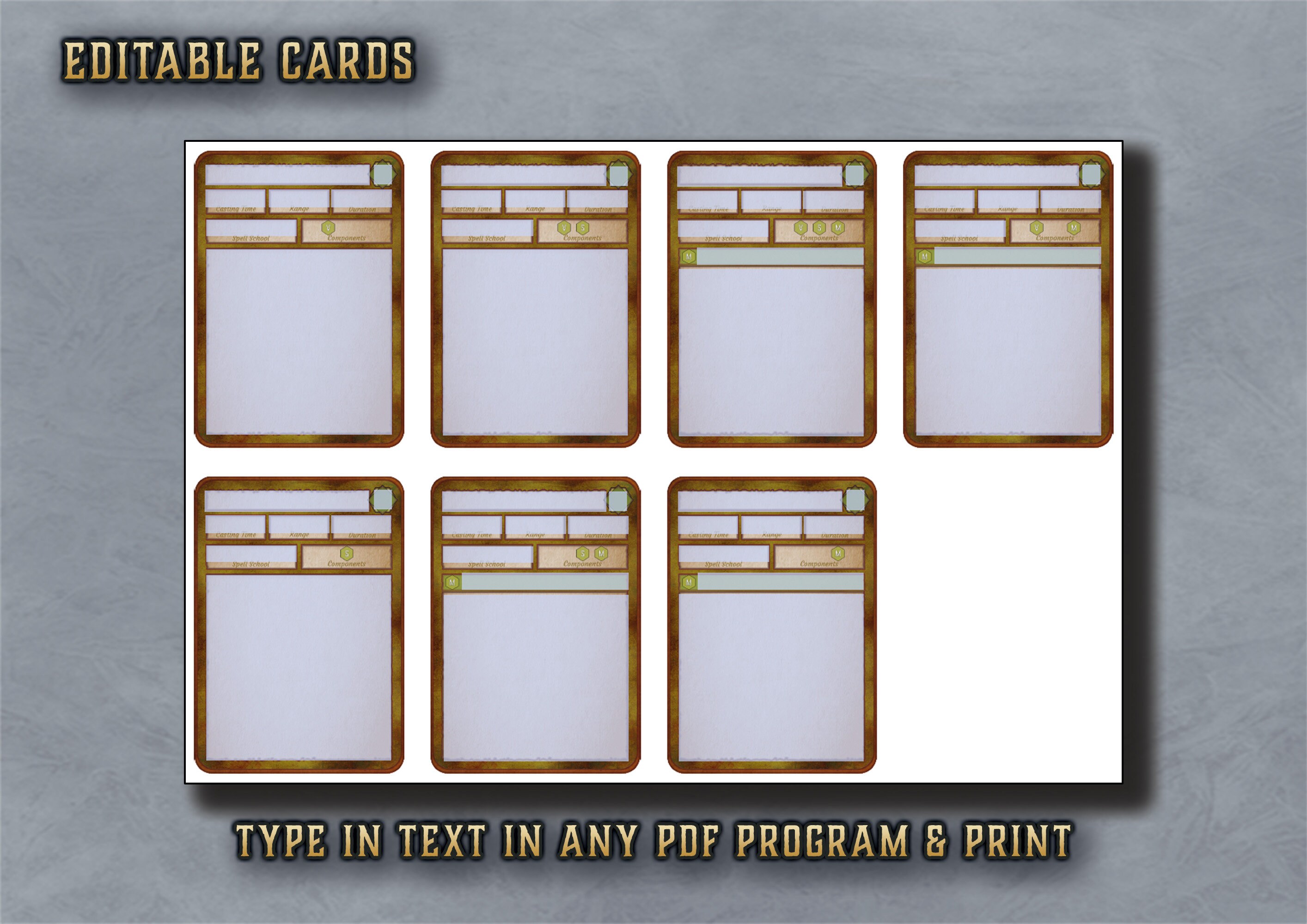 Dnd Druid Spell Cards Character Spell Cards 5th Edition Board Game ...