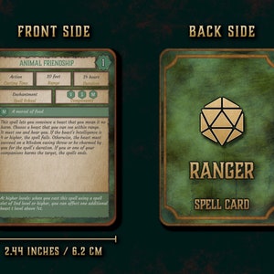 Dnd Spell Cards for Every Class Character Spell Cards 5th Edition Board ...