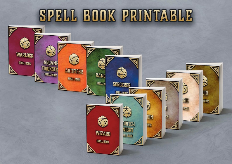 Dnd Spell Books Printable 5th Edition Board Game Printable Dnd Spells