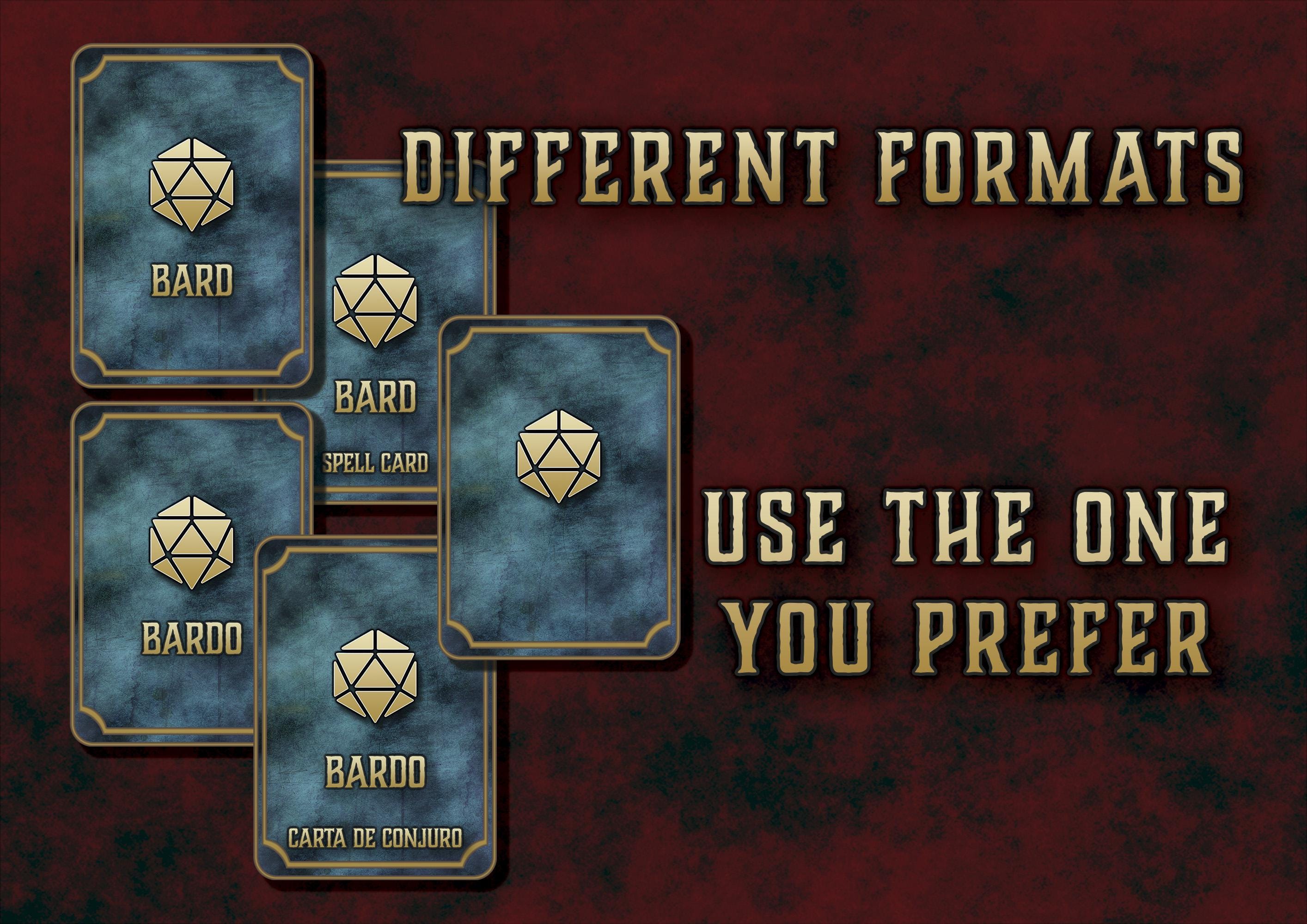 Spellbook Accessory Dnd 5E Bard Spell Cards | Printable PDF | Fillable Spellbook ...