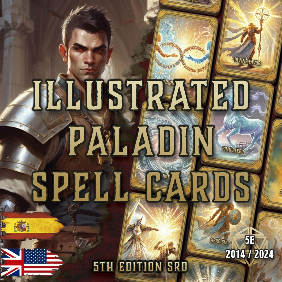 Spellbook Accessory Dnd 5E Paladin Spell Cards | Printable PDF | Fillable Spellbook ...