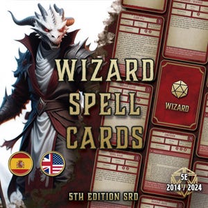 DnD Wizard Spell Cards Printable - Arcane Spellbook PDF 5E 2014–2024 - Fillable Magic Pages - Digital D&D Caster Resource Card Deck