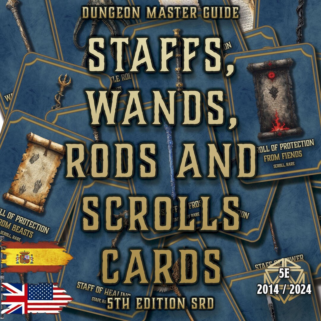 Dnd 5E Staffs Rods Wands Scrolls Cards | Equipment Reference ...