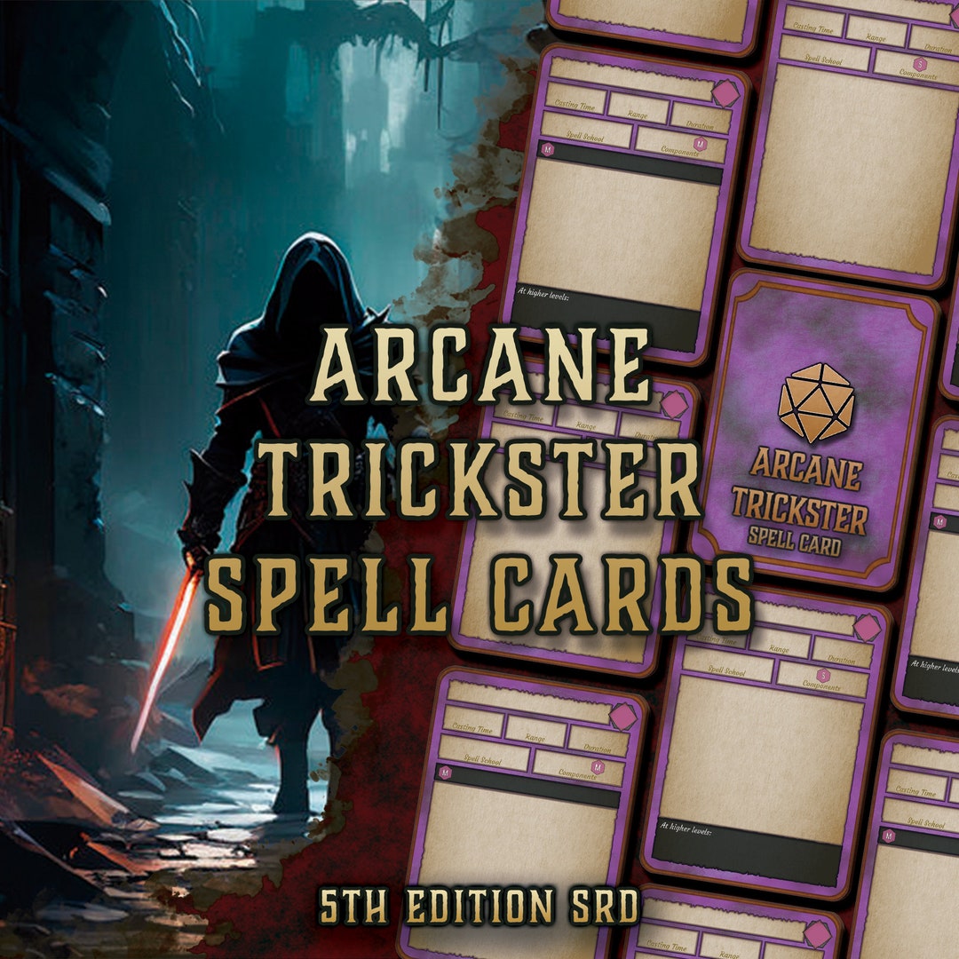 Dnd Arcane Trickster Spell Cards Character Spell Cards 5th Edition