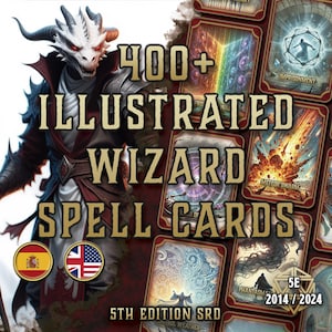 Cartas de Magia de Mago DnD 5e para Imprimir | Magia Arcana PDF 2014–2024 | Páginas de Grimório Preenchíveis | Livro de feitiços digital de D&D para conjuradores