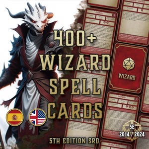 Cartas de Magia de Mago DnD 5e para Imprimir | Livro de Feitiços Arcanos Ilustrado em PDF 2014–2024 | Páginas mágicas preenchíveis | Recurso Digital D&D Caster