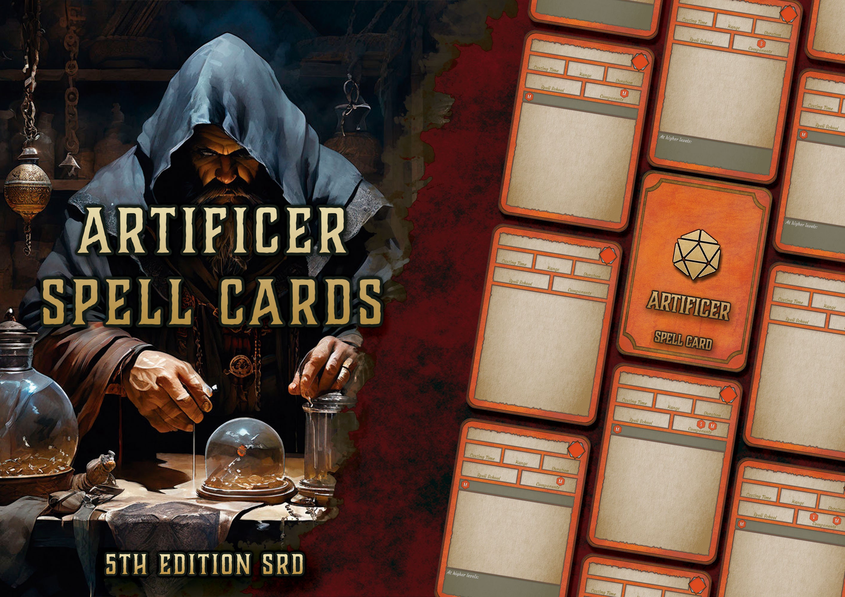 Dnd Artificer Spell Cards Character Spell Cards 5th Edition Board Game Printable Dnd Accessory