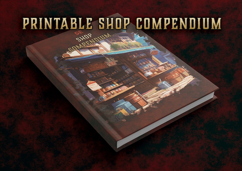 Dnd PHB Shop Compendium 5th Edition Board Game Printable Dnd Accessory ...