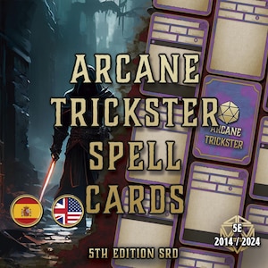 DnD 5e Arcane Trickster Spell Cards | Printable Magic PDF for Rogues | Fillable Spellbook Pages 2014–2024 | Editable D&D Digital Accessory