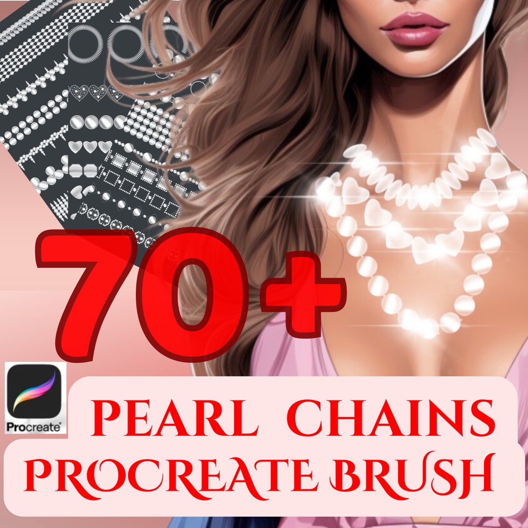 70 Procreate Pearl Chains Brushset Realistic Jewelry Etsy
