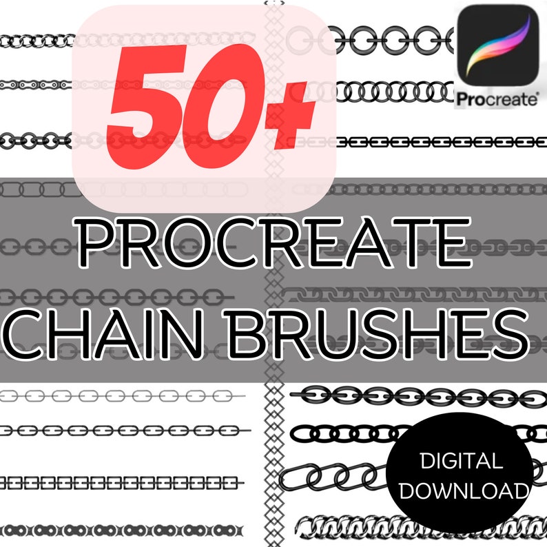 Procreate Chain 50 Procreate Chain and Ropes Brush Set - Etsy