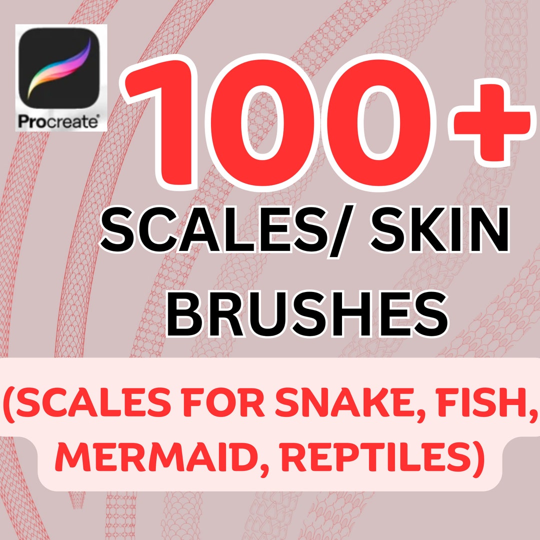 100 Procreate Scales Brushes hand Drawn snake Skin Fish Etsy