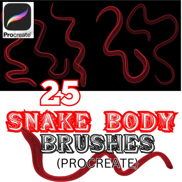 25 Snake Body Procreate Brush