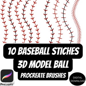 10 Pennelli per punti da baseball per procreare su iPad download digitale lacci sportivi design card per uso commerciale/punto palla da cricket/unico