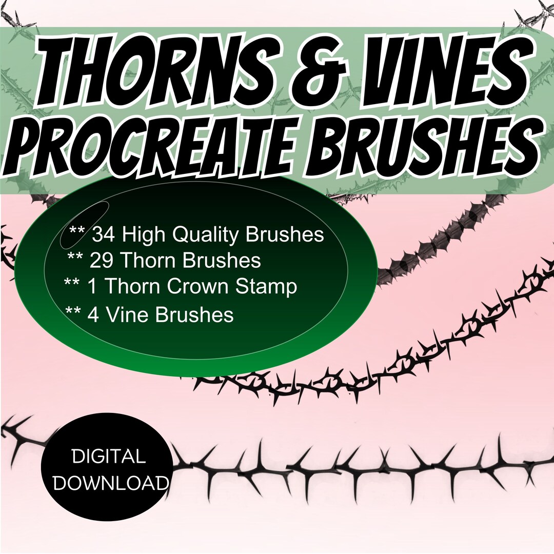 High Quality Thorns Procreate Brush Vines Foliage Procreate Etsy
