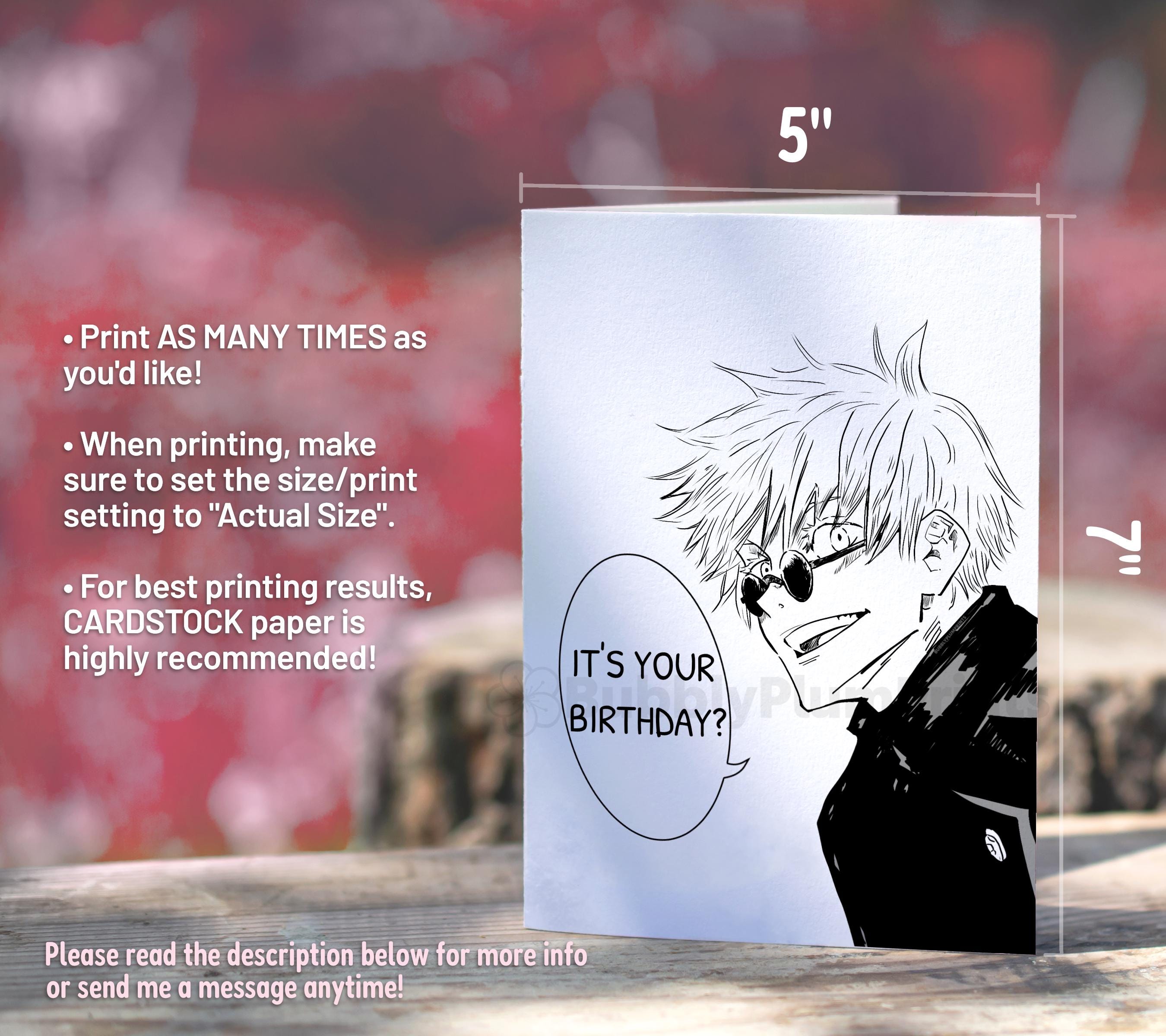 Tarjeta De Anime, Linda Tarjeta De Felicitación De Cumpleaños Inspirada En Anime, Manga, Sourcerer Y Maldición, A6. - México