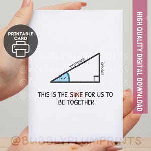 PRINTABLE Funny Triangle Minimalist Greeting Card | Kawaii Confession Math Lover | Nerdy Gift for Him Her Family | Instant Download 5x7