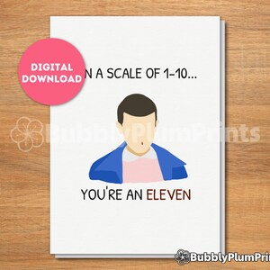 Biglietto d'auguri minimalista STAMPABILE Eleven, Confessione d'amore, Valuta la tua persona, Regalo per lui/lei e famiglia, Download immediato, 5x7