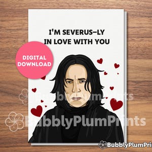 Cartão de felicitações engraçado para impressão de confissão de mago, Severus Snape, Potterhead, cartão de aniversário humorístico, presente para ele/ela, download instantâneo, 5x7