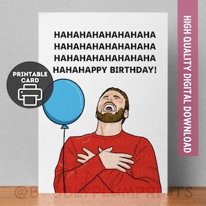 PRINTABLE Laughing Chris Evans Card | Funny Happy Birthday Meme Card | American Captain Hero | Nerdy Gift for Him Her | Instant Download 5x7