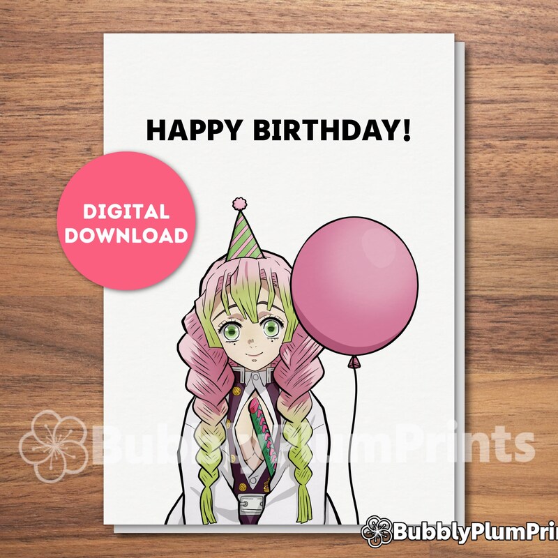 Anime Birthday Card - Etsy
