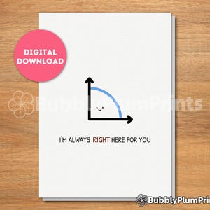 Tarjeta de felicitación minimalista de ángulo recto para imprimir, confesión de amor, amante de las matemáticas, regalo para él/ella y su familia, descarga instantánea, 5x7