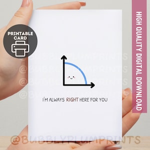 PRINTABLE Funny Right Angle Minimalist Greeting Card | Kawaii Confession Math Lover Note | Gift for Him Her Family | Instant Download 5x7