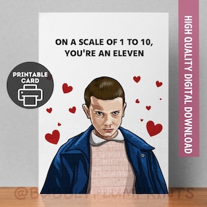 AFDRUKBARE elf harten wenskaart | Vreemde bekentenis liefde Jouw persoon beoordelen | Nerdy cadeau voor hem, haar familie | Directe download van 5 x 7 inch