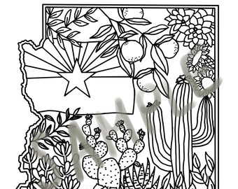 Arizona State Floral Coloring Page