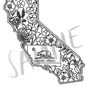 California State Floral Coloring Page