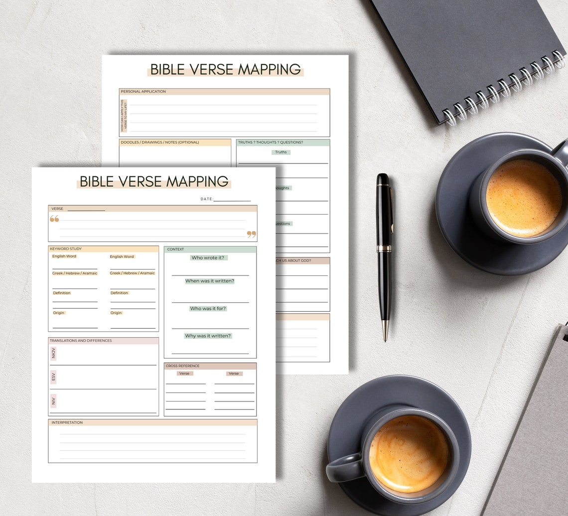 Verse Mapping Template for Bible Study, Map Verses, Scripture Verse ...