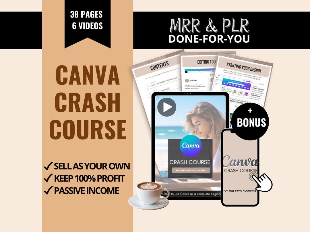 Curso intensivo do Canva: tutoriais em vídeo, MRR + mockups do Etsy ...