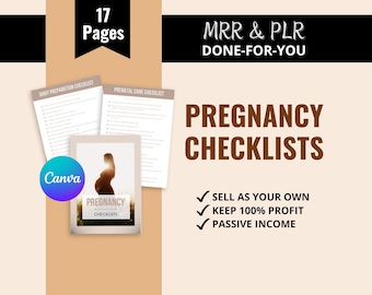 MRR Pregnancy Checklist Editable Pregnancy To-Do List, Hospital Bag Checklist, Baby Checklist With Master Resell Rights, First Time Mom List