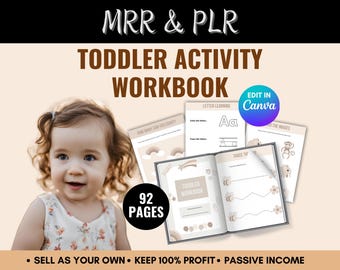 Werkboek met 92 pagina's voor peuteractiviteiten: bewerkbare werkbladen voor kleuters (MRR)