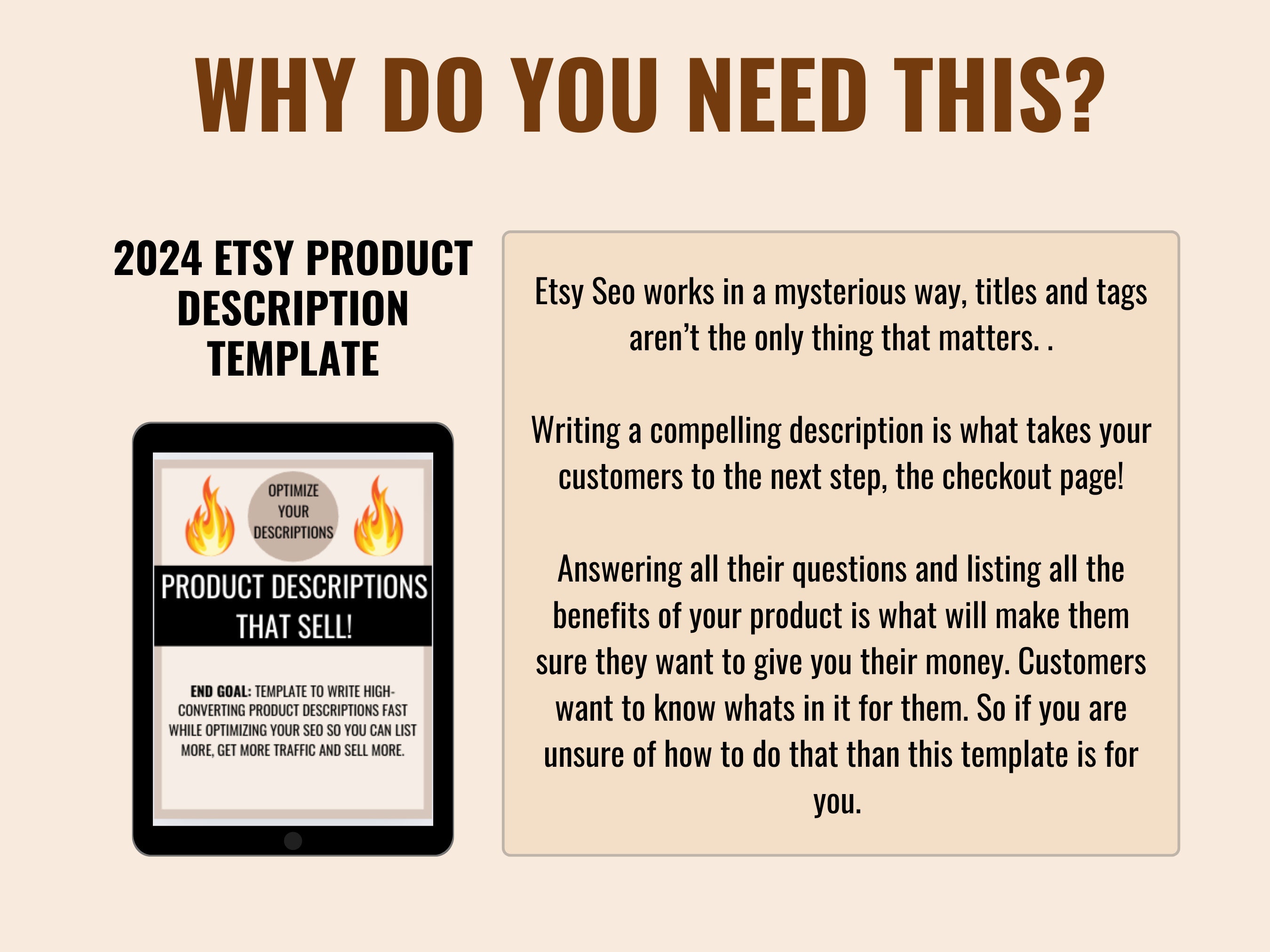 Etsy Lisitng Product Description Template Product Description Cheat