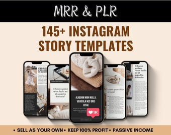 145 Instagram Story Templates: Editable Canva IG Posts (MRR)