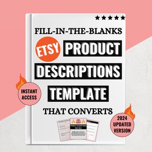 How To Write Product Descriptions For Etsy Listing Product Descriptions Template That Converts, Product Description Writing Help Cheatsheet