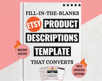 How To Write Product Descriptions For Etsy Listing Product Descriptions Template That Converts, Product Description Writing Help Cheatsheet