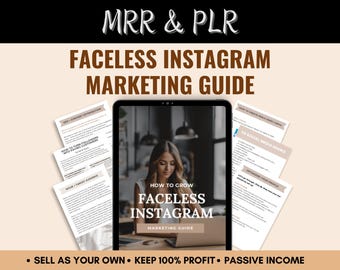 Faceless Instagram Guide With Master Resell Rights MRR PLR DFY Digital ...