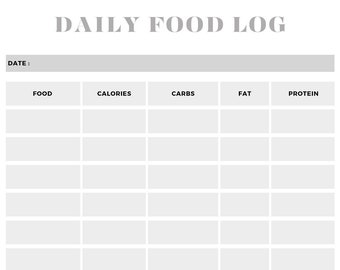 Daily Food Log Etsy