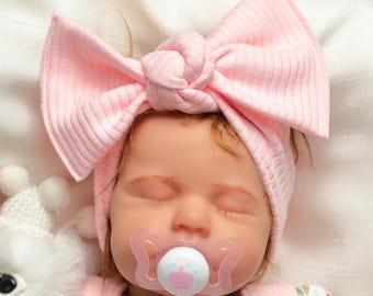 Baby Girl Bow Headband: Soft Ribbed Knot Headwrap