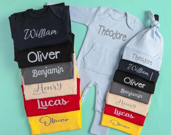 Baby Party Gifts, Personalized Clothes for Coming Home, Newborn Baby Romper Hat Set, Foldable Mittens