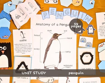 Eenheidsstudie pinguïn | Thuisonderwijs voor peuters Winterhulpmiddelen Natuurstudie Prek Arctic Bird Unit | Eenheidsstudie sneeuw Kleuterschool| Levenscyclus pinguïn